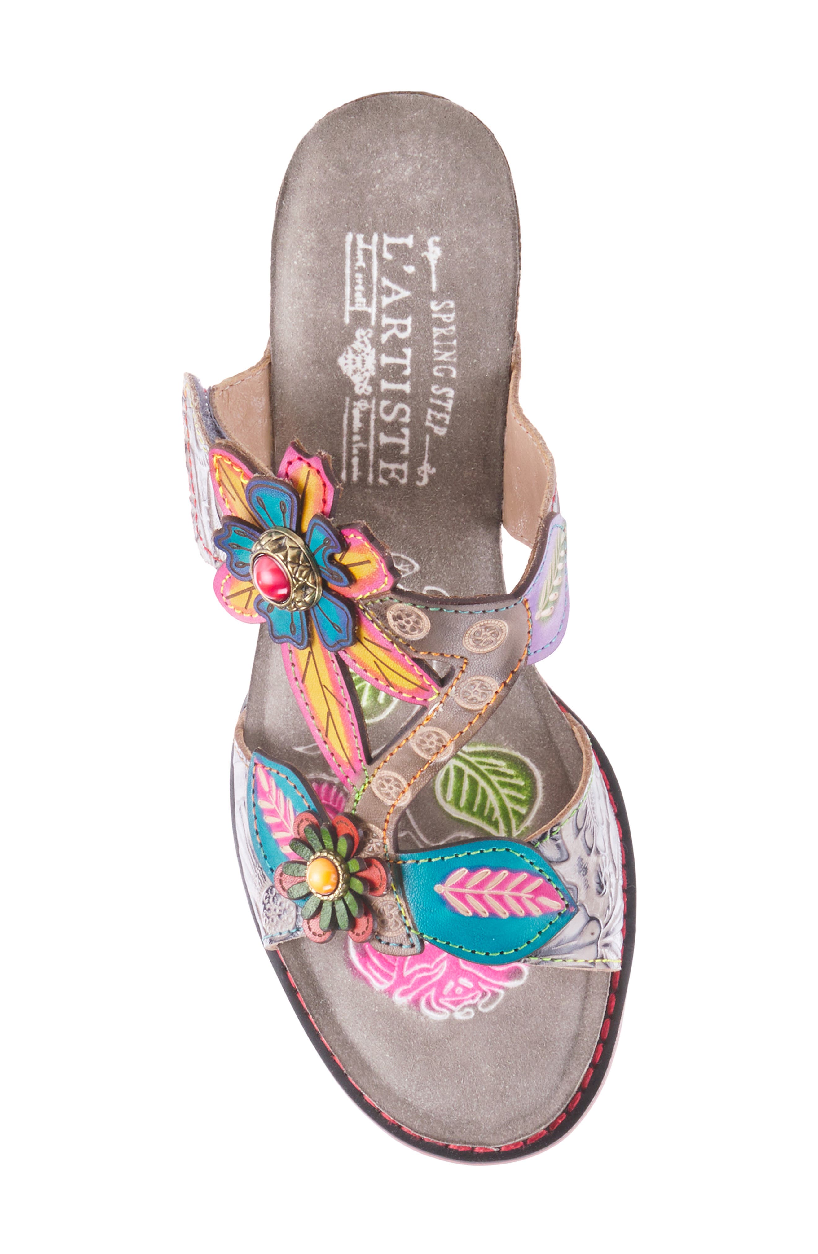 L'Artiste by Spring Step Rossie Floral Slide Sandal, Alternate, color, Grey Multi