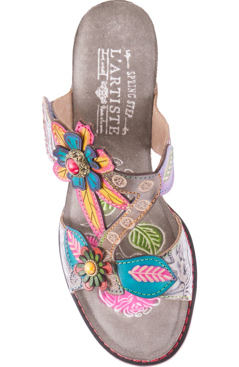 L'Artiste by Spring Step Rossie Floral Slide Sandal, Alternate, color, Grey Multi