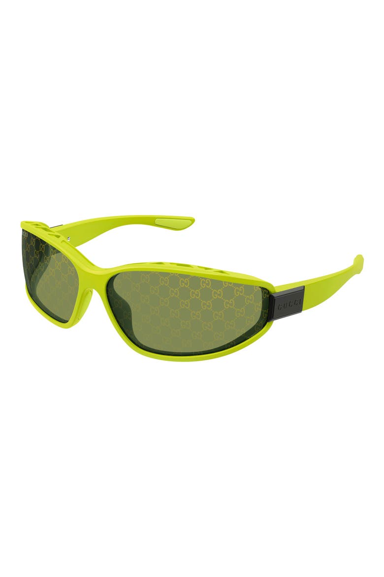 73mm Geometric Sunglasses, Alternate, color, GREEN