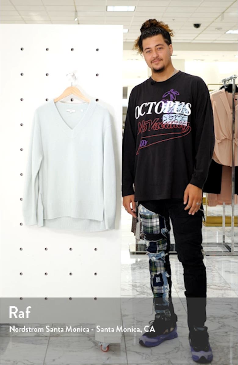 V-Neck Cashmere Tunic Sweater, sales video thumbnail