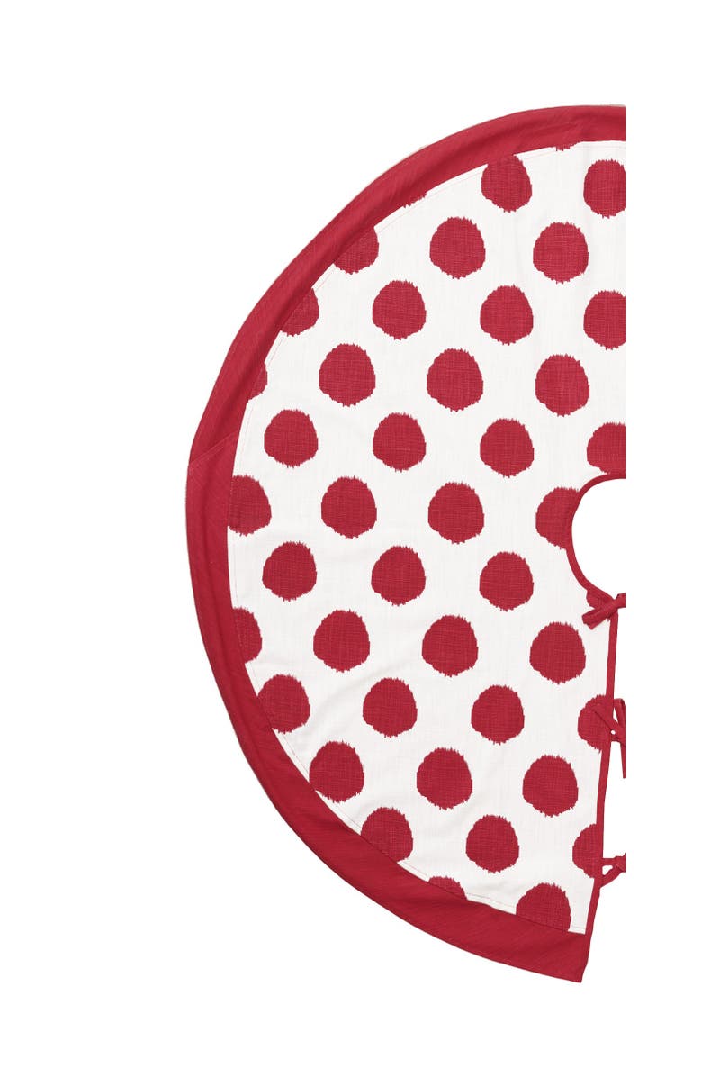 carol & frank Red Ruby Polka Dot 100% Cotton Christmas Tree Skirt 54", Alternate, color, Red