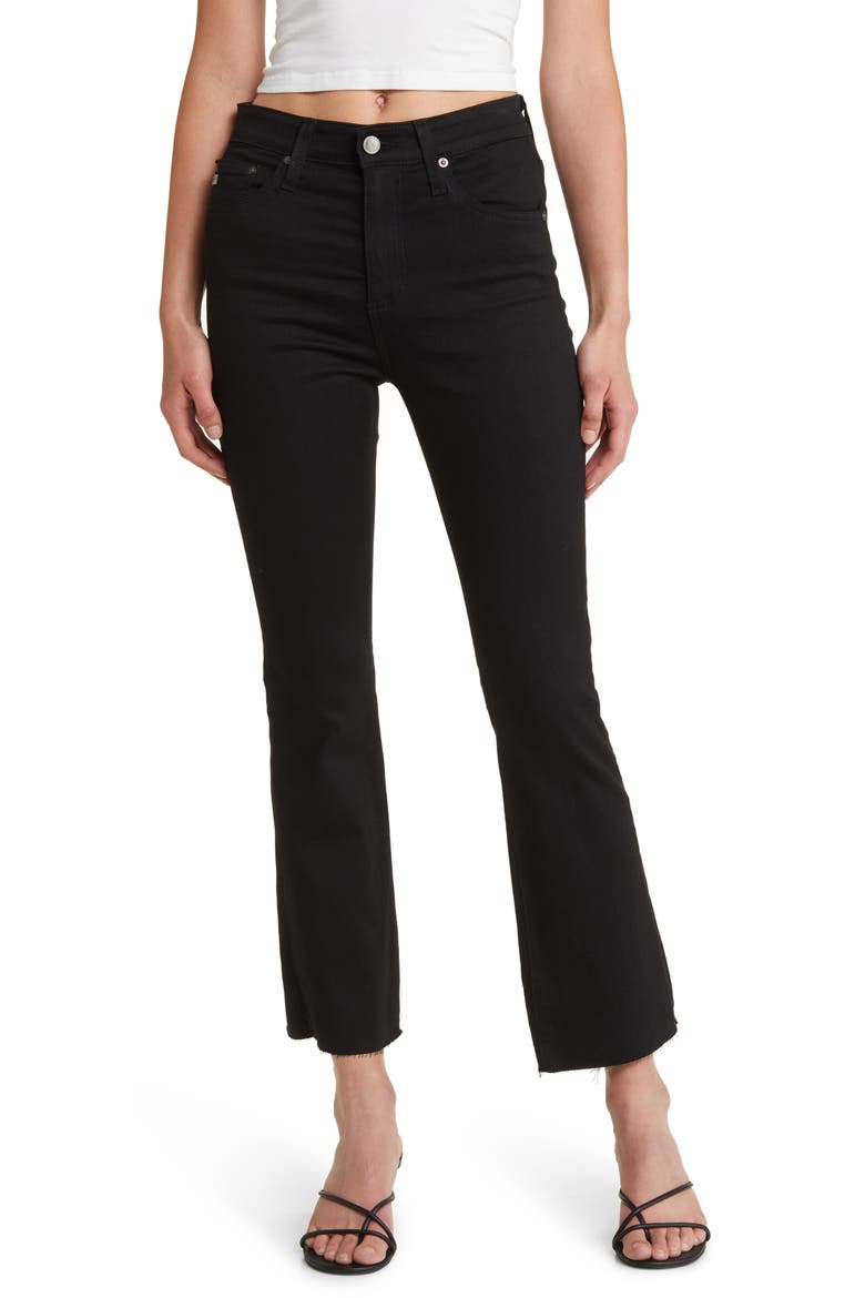 Farrah Raw Hem High Waist Ankle Bootcut Jeans, Main, color, 1 YEAR COVERT