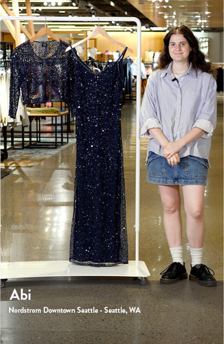 Beaded Sequin Gown with Bolero, sales video thumbnail