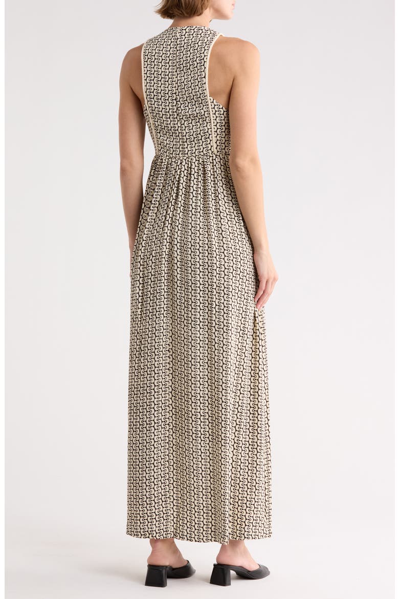 Split Neck Maxi Dress, Alternate, color, BLACK IPANEMA