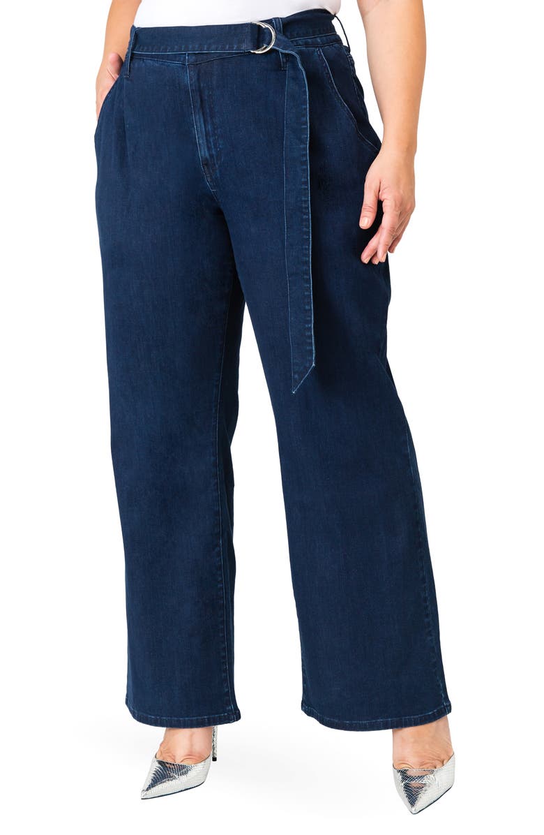 Standards & Practices Zahra Belted Denim Pants, Main, color,