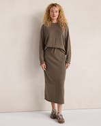 Haven Well Within Organic Cotton Mixed Stitch Midi Skirt