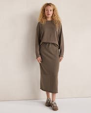 Haven Well Within Organic Cotton Mixed Stitch Midi Skirt