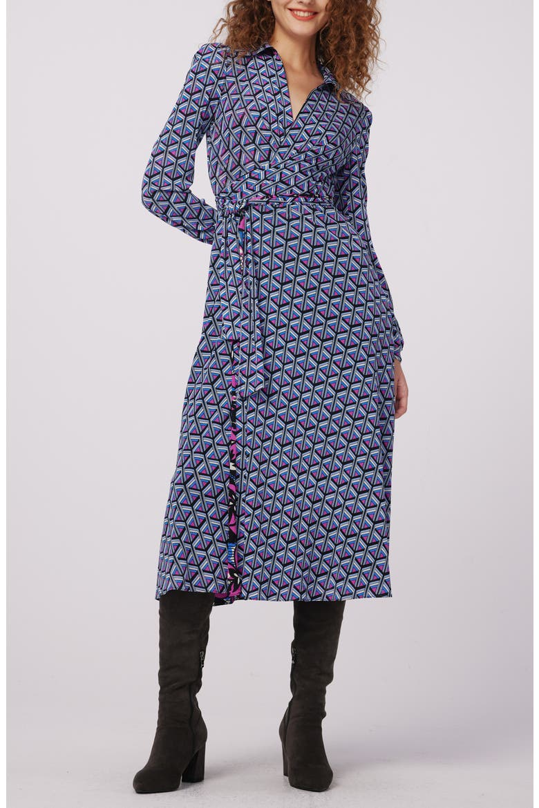 Phoenix Reversible Long Sleeve Dress, Main, color, FISHNET FRL/STADIUM GEO PURL