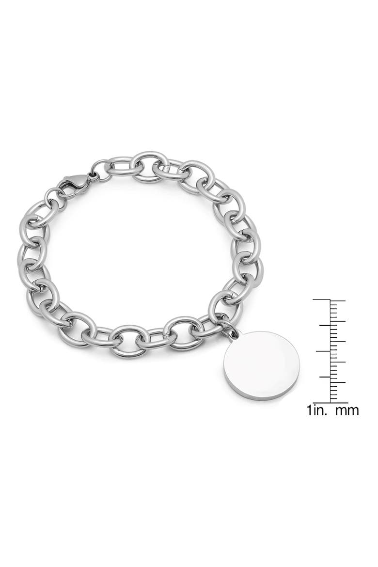 Disc Pendant Link Bracelet, Alternate, color, SILVER