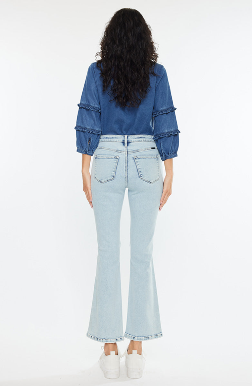 Kancan Benny Essentials High Rise Bootcut Jeans In Blue