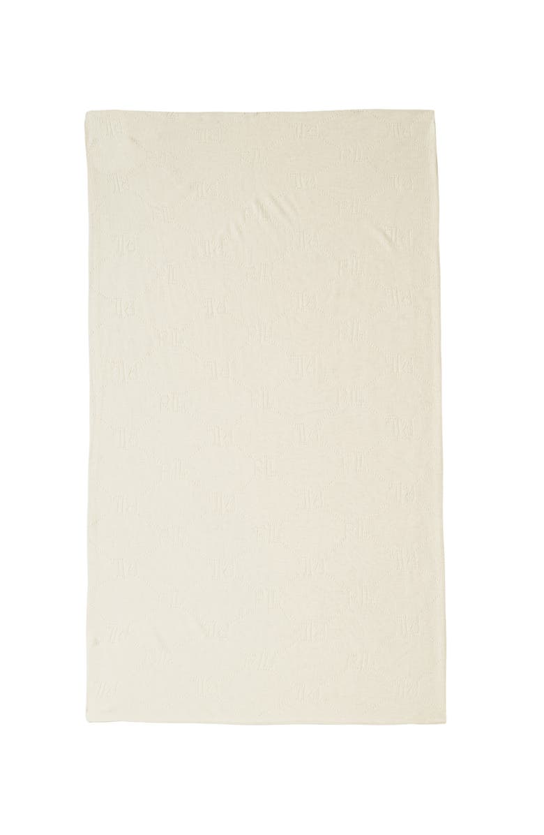 Lauren Ralph Lauren Pointelle Logo Wrap, Alternate, color, Cream