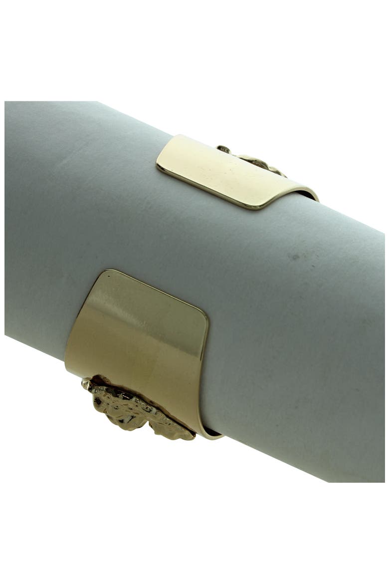 Lion Head Cuff Bracelet, Alternate, color, GOLD