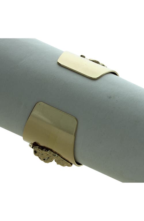 Olivia Welles Lion Head Cuff Bracelet In Gold