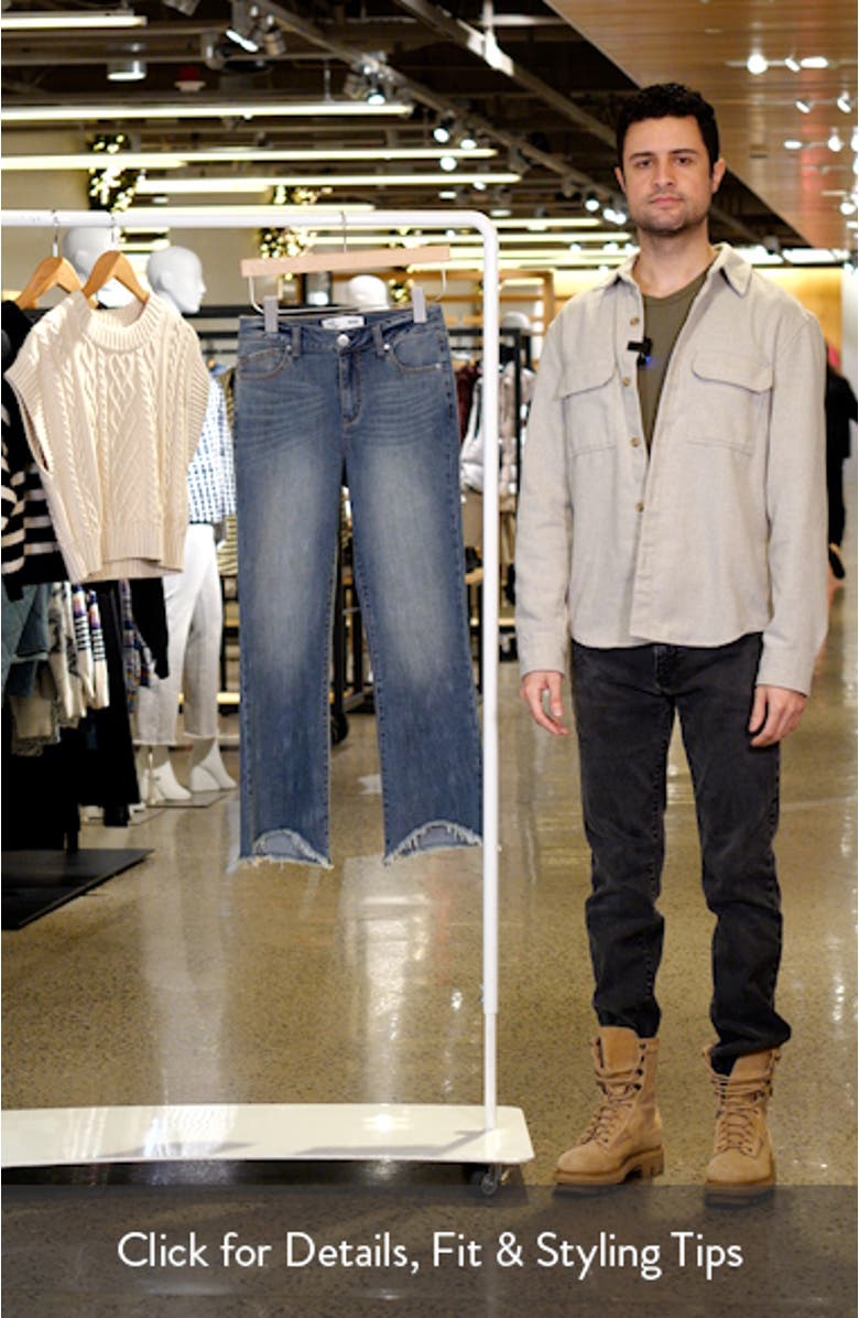 High Waist Raw Hem Bootcut Jeans, sales video thumbnail