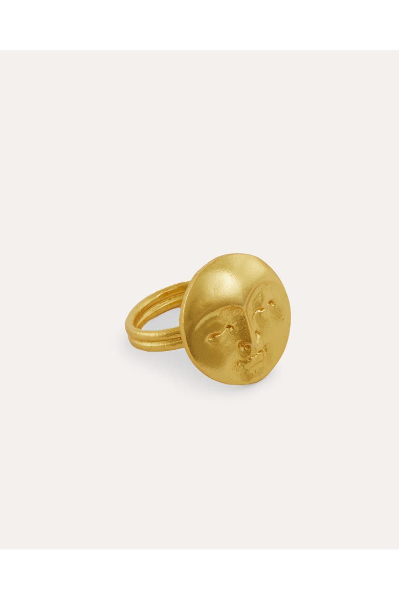 Moon Face Gold Ring, Main, color, Gold