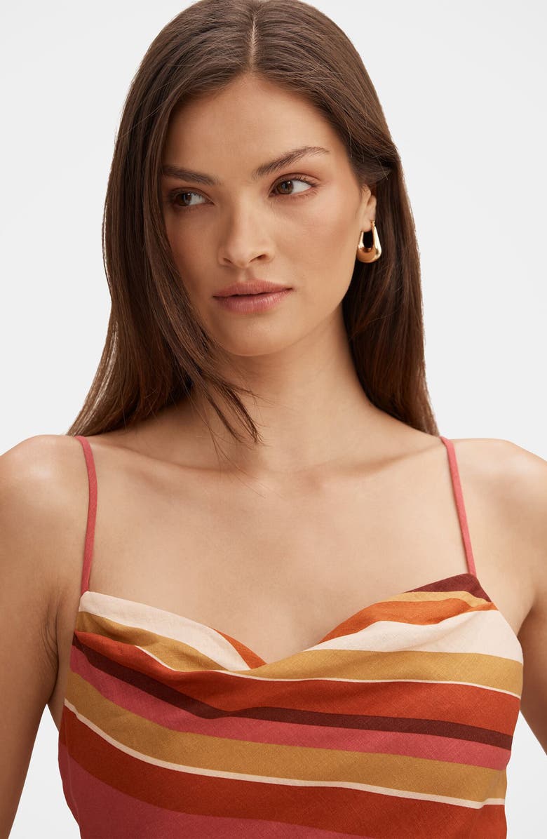 Ever New Zoe Stripe Sleeveless Linen Blend Midi Dress, Alternate, color, Reese Stripe