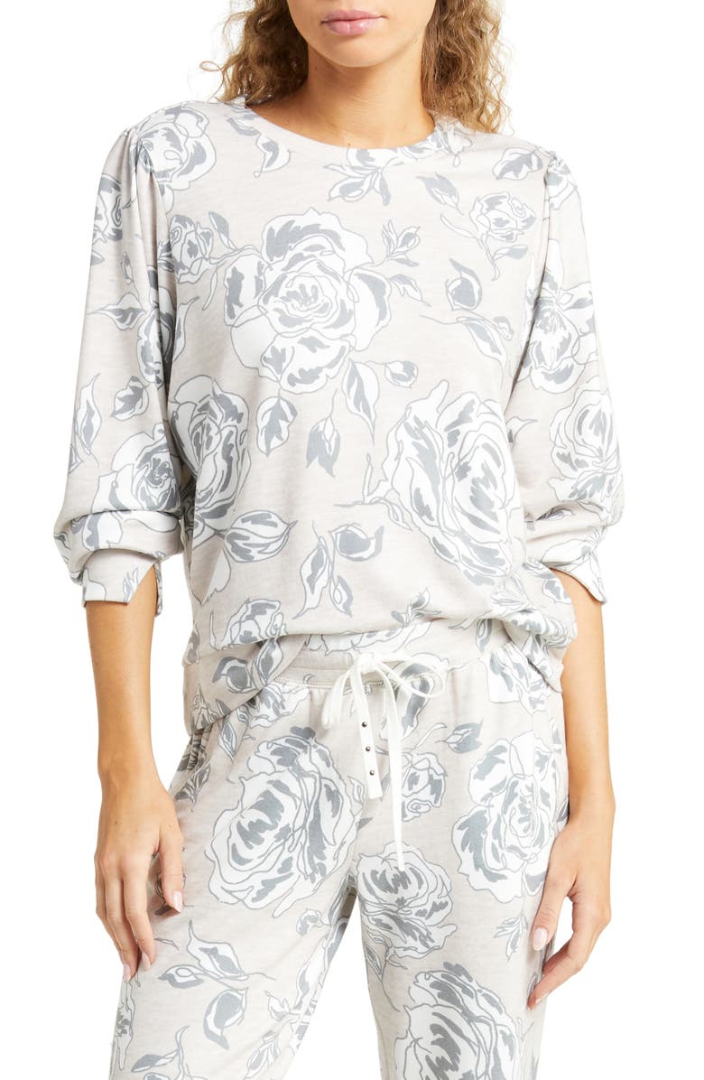 PJ Salvage Floral Print Long Sleeve Pajama Top, Main, color, 