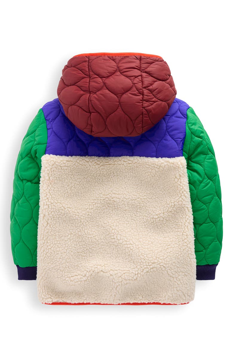 Kids' Colorblock Mixed Media Hooded Jacket