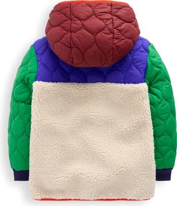 Kids' Colorblock Mixed Media Hooded Jacket