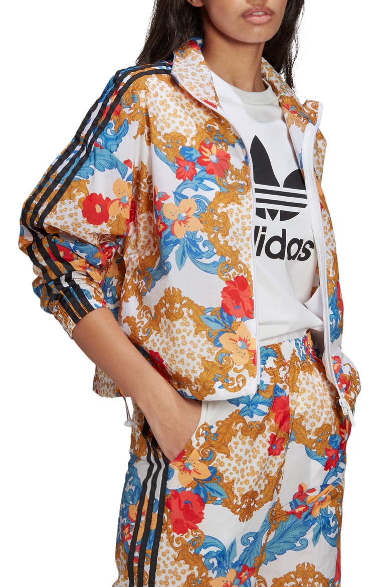 x HER Studio Floral Print Track Jacket, Alternate, color, WHITE MULTICOLOR