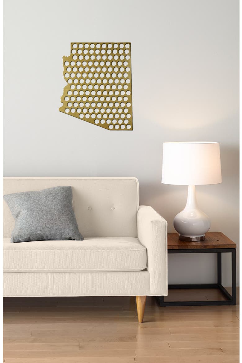 State Map Bottle Cap Display, Alternate, color, ARIZONA