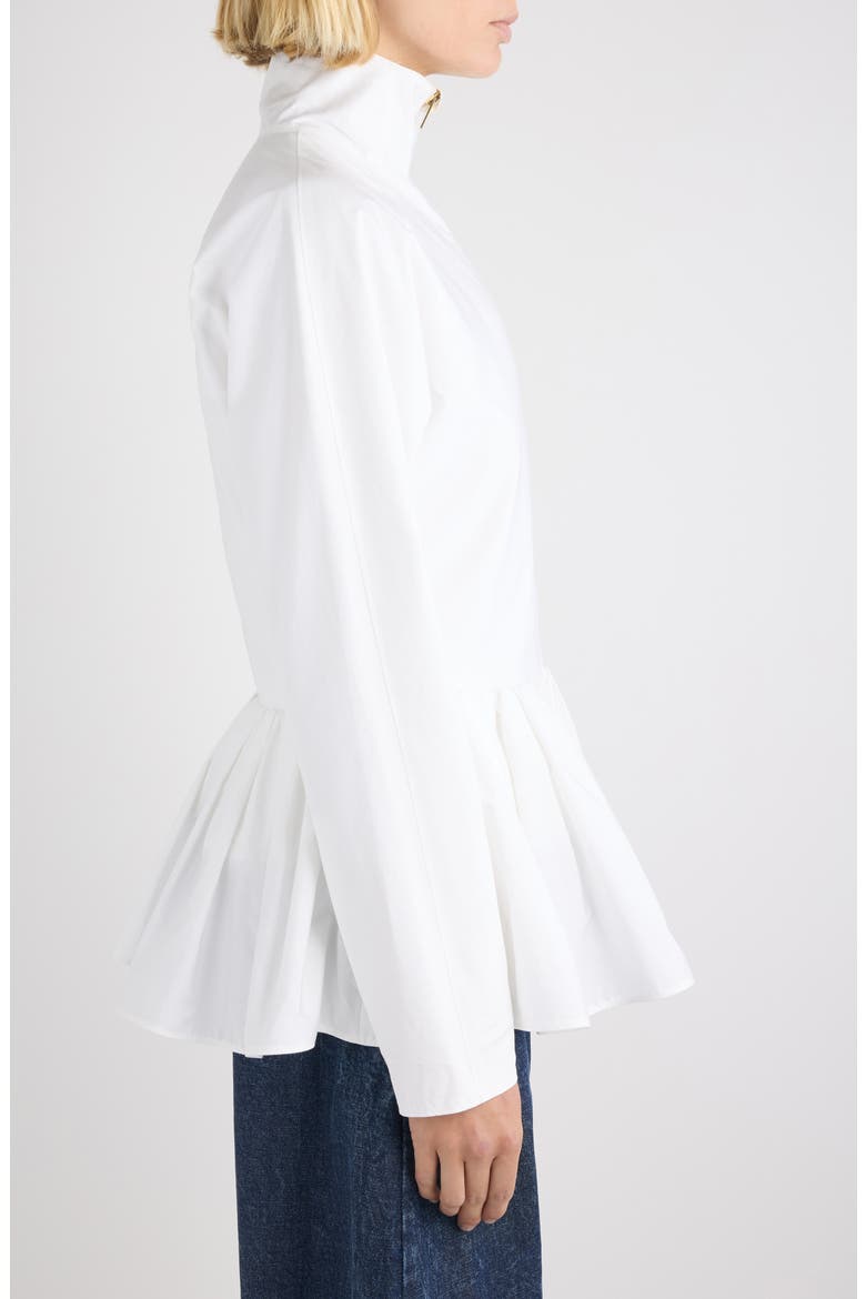 Cotton Peplum Jacket, Alternate, color, BLANC