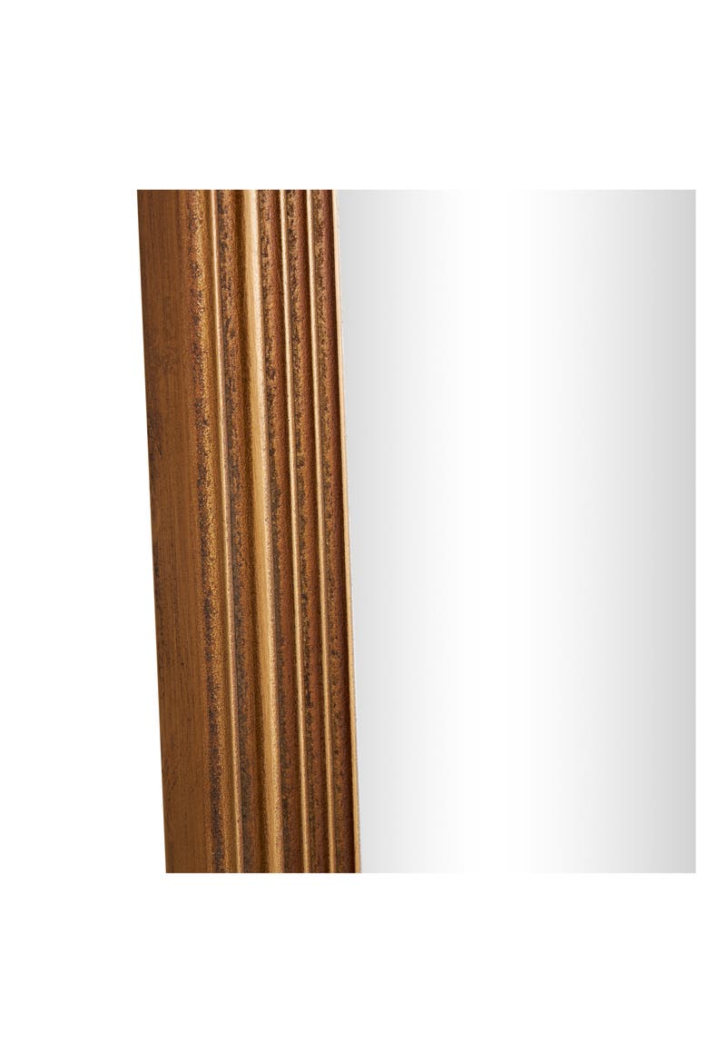 Oval Wooden Wall Mirror, Alternate, color, BROWN
