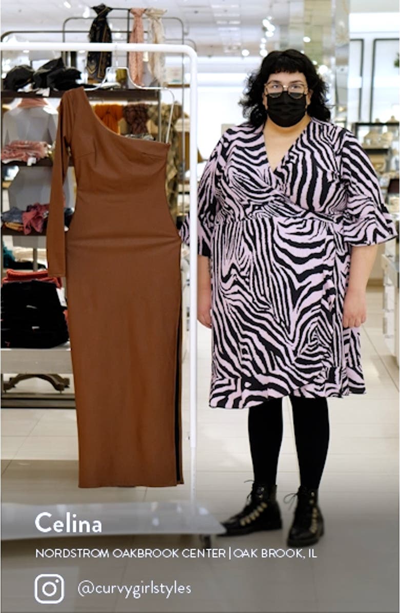 One-Shoulder Faux Leather Maxi Dress, sales video thumbnail