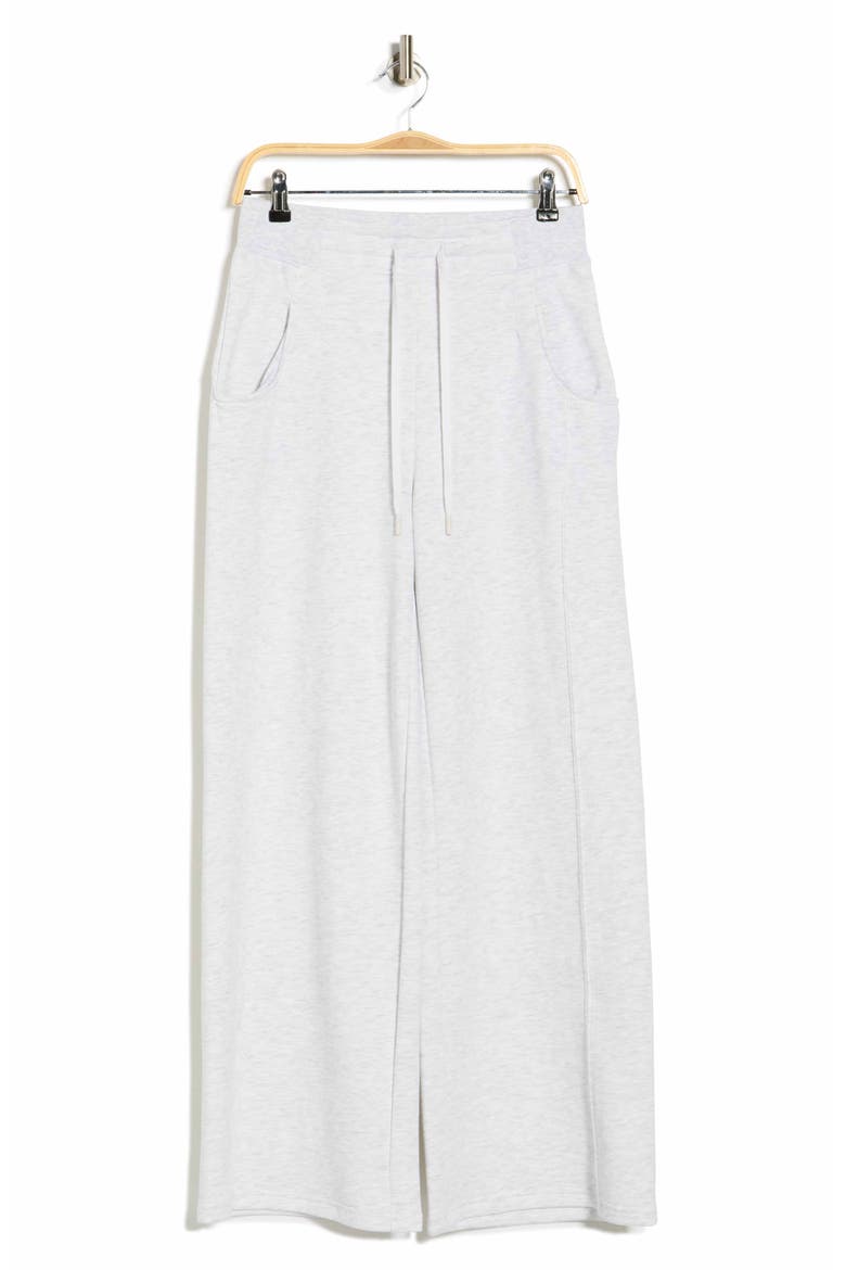 Fleece Wide Leg Pants, Alternate, color, HEATHER LIGHT GREY