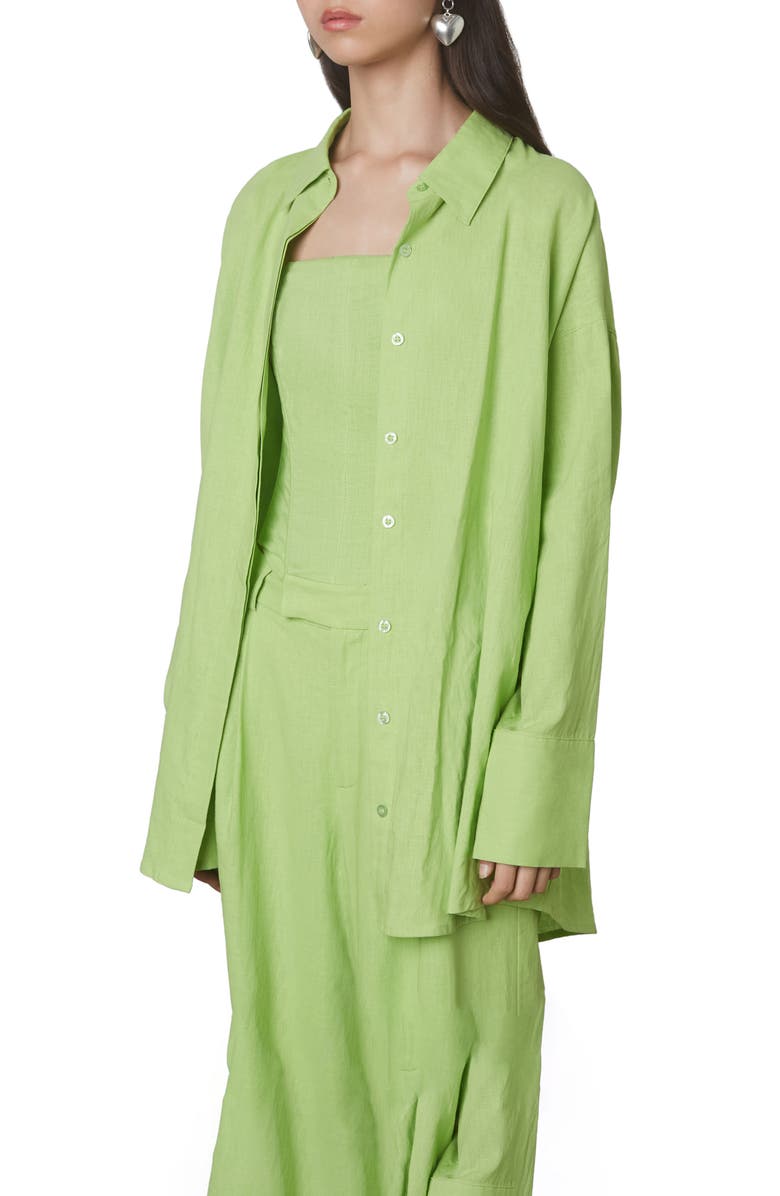 Nia Tony Oversize Long Sleeve Button-Up Shirt, Alternate, color, Lime