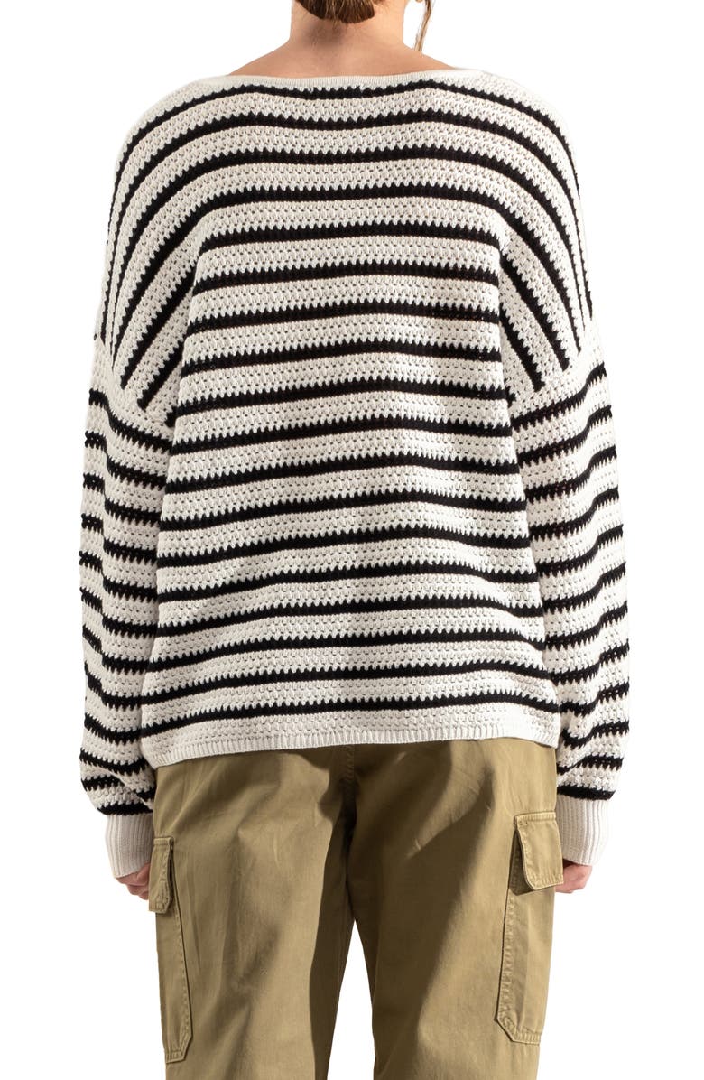 Blu Pepper Stripe Cotton Knit Sweater, Alternate, color, 