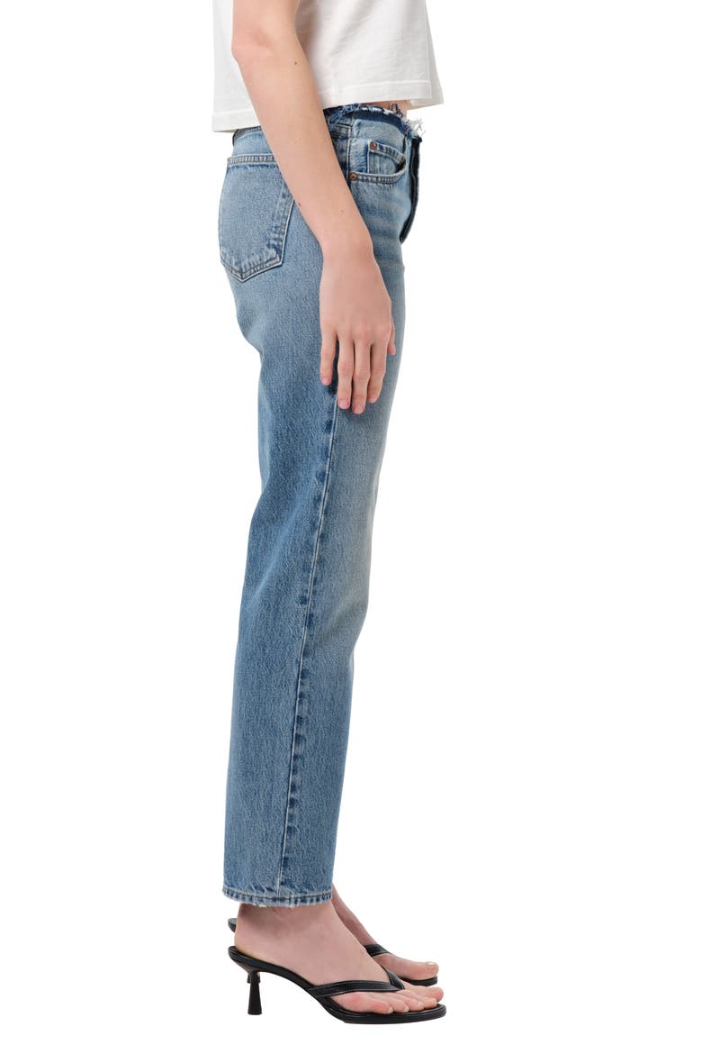 Frayed Waist Low Rise Ankle Slim Jeans, Alternate, color, RHYTHMIC