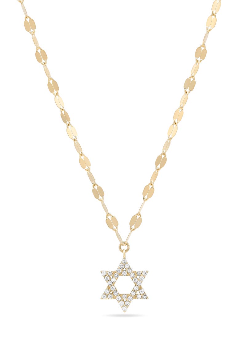14K Gold Mini Diamond Star of David Pendant Necklace, Main, color, 14K YELLOW GOLD
