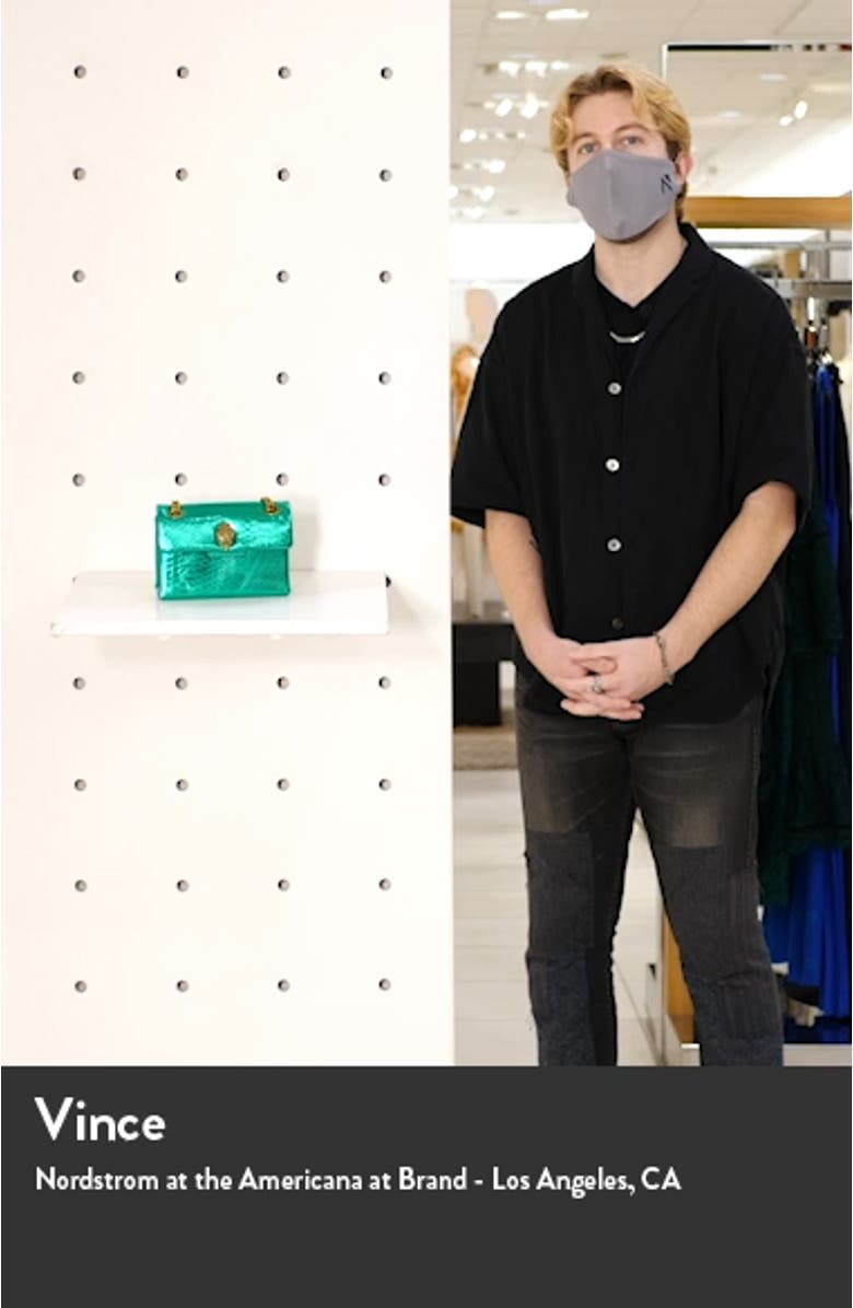 Rainbow Shop Mini Kensington Metallic Snake Embossed Leather Crossbody Bag, sales video thumbnail