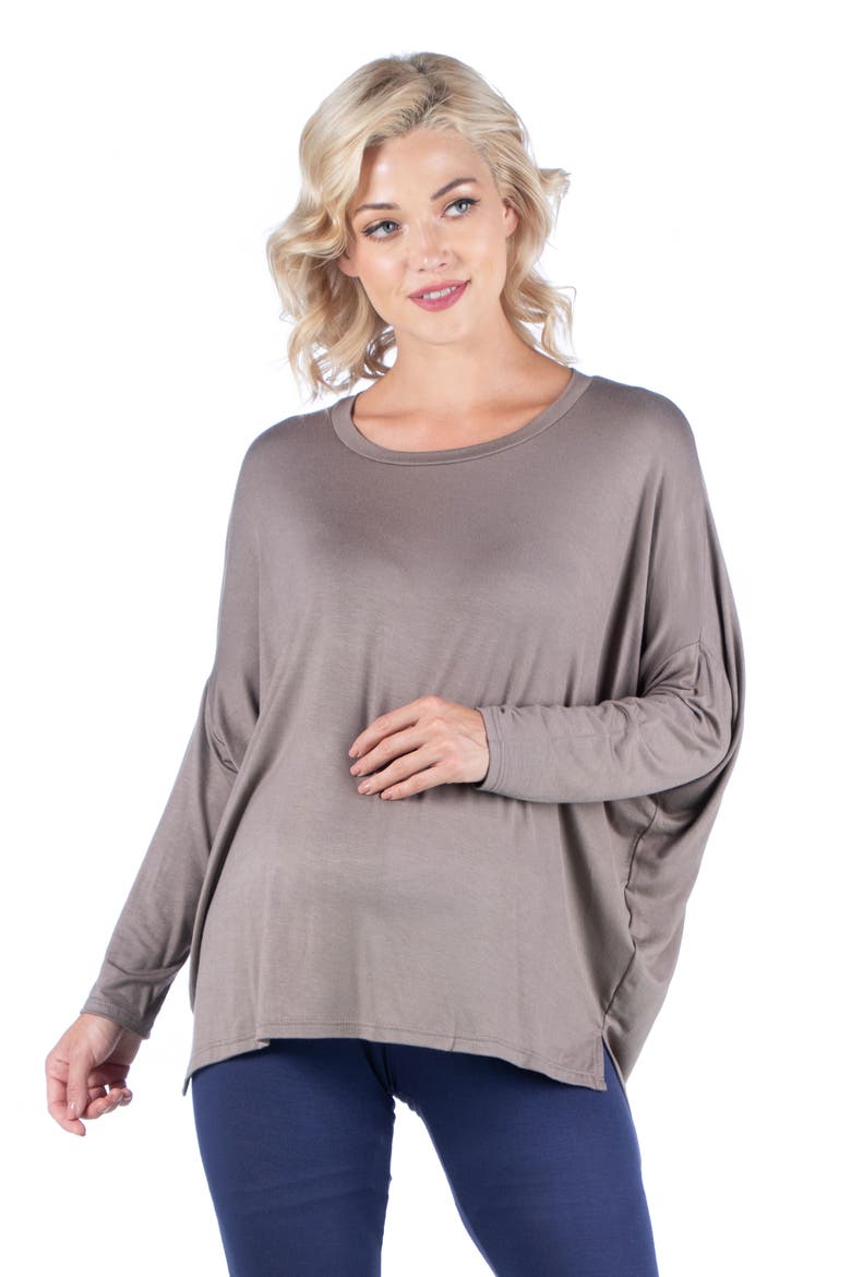 Oversized Long Sleeve Maternity Dolman Top, Main, color, Purple