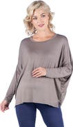 24seven Comfort Apparel Oversized Long Sleeve Maternity Dolman Top