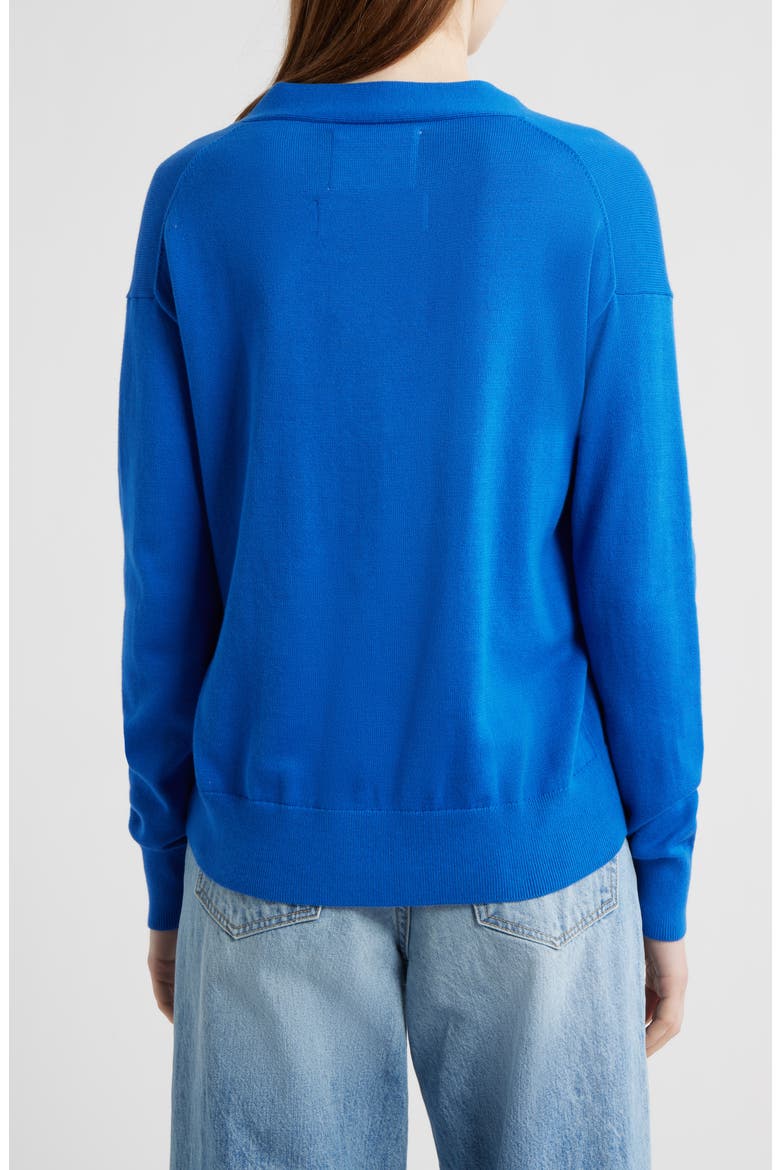 Button-Up Cotton Wrap Cardigan, Alternate, color, PRIMARY BLUE