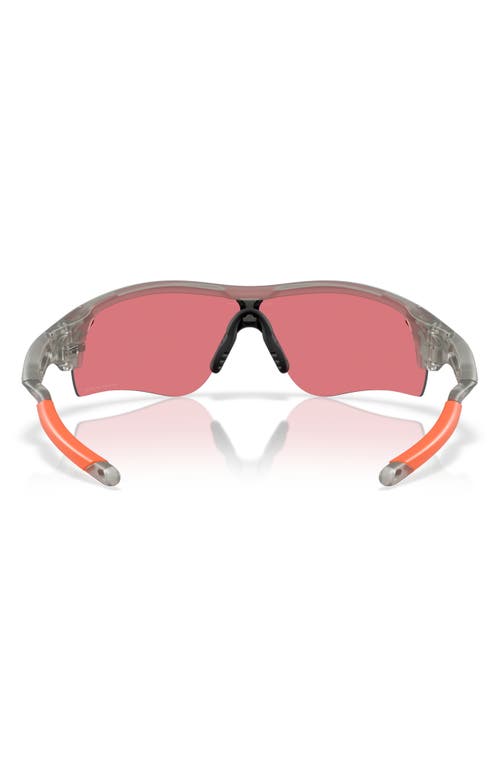Shop Oakley Radarlock® Path® 138mm Prizm™ Polarized Wrap Shield Sunglasses In Shiny Grey/coral