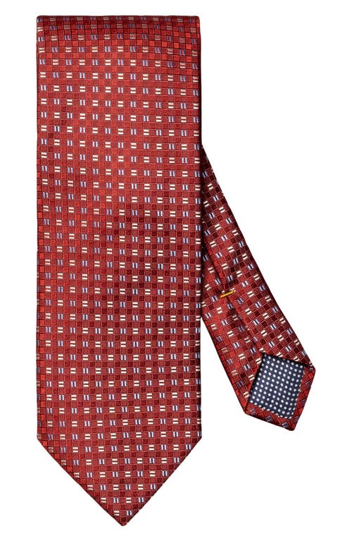 Eton Square Geometric Silk Tie In Red