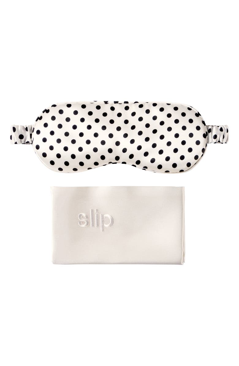 slip White & Polka Dot Pillowcase & Sleep Mask Set, Main, color,