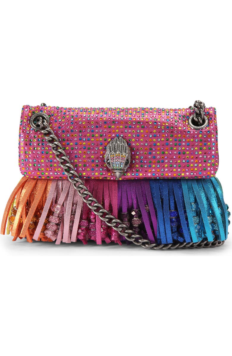 Kurt Geiger London Mini Kensington Fringe Shoulder Bag, Main, color, Open Miscellaneous