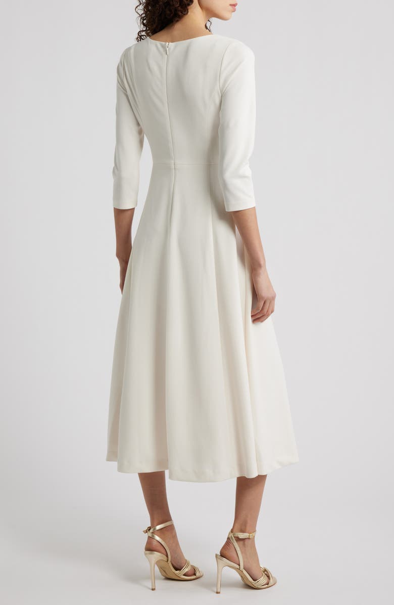 Anne Klein Shoulder Pin Asymmetric Long Sleeve Midi Dress | Nordstrom