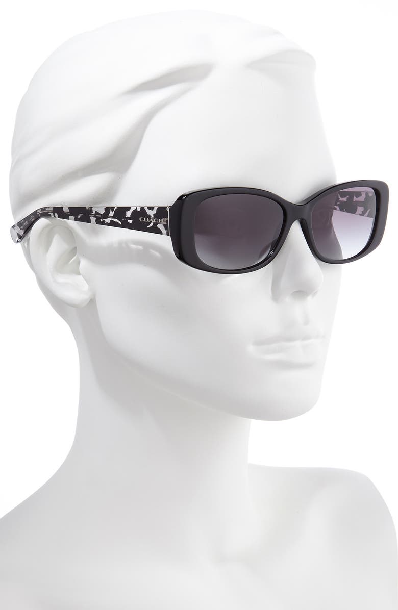 COACH 56mm Rectangle Sunglasses, Alternate, color, 