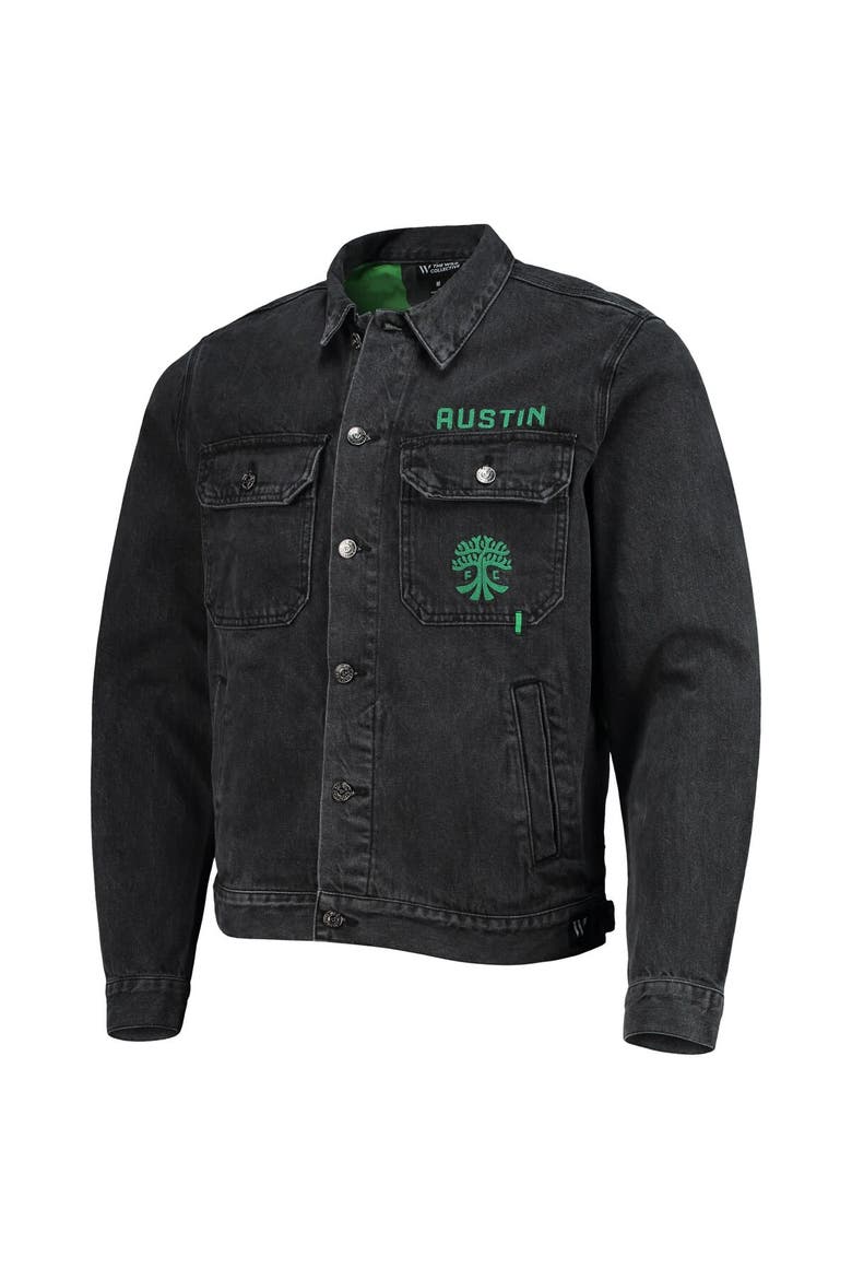 Men's The Wild Collective Black Austin FC Denim Button-Up Jacket, Alternate, color, Black