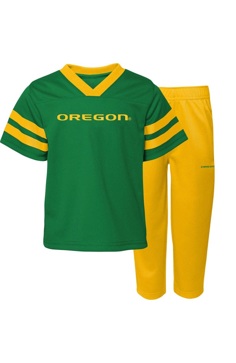 Outerstuff Preschool Green/Yellow Oregon Ducks Red Zone Jersey & Pants Set, Main, color, 