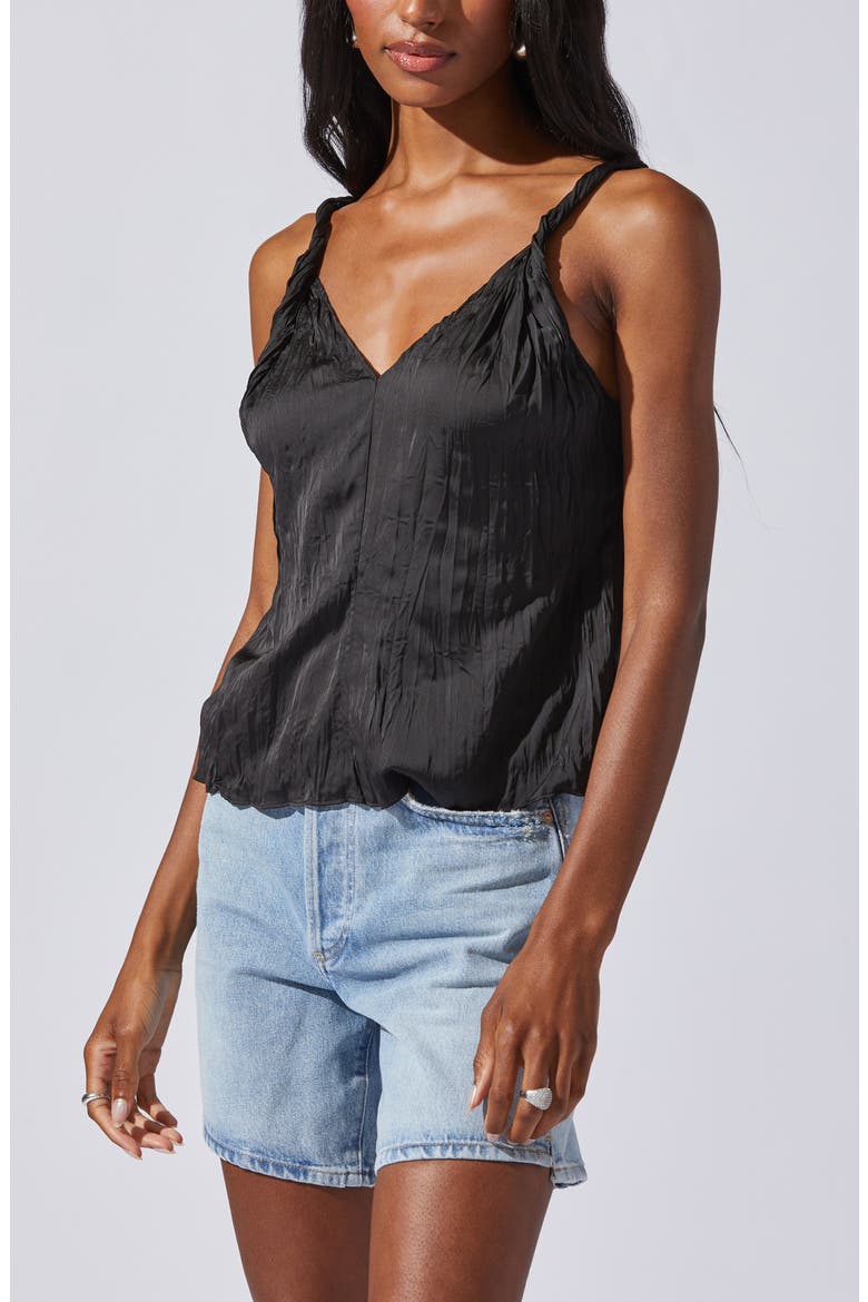 Plissé Camisole, Alternate, color, BLACK