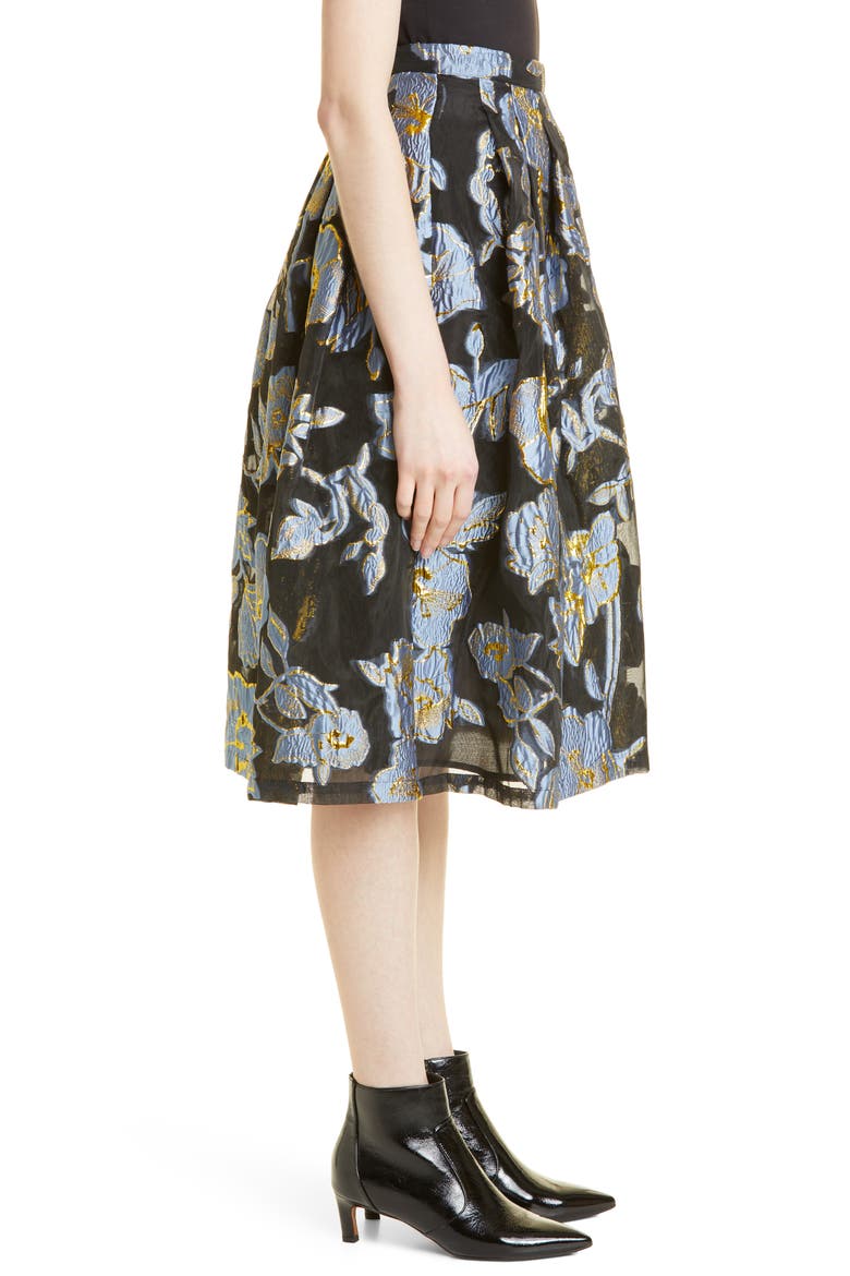 Tove Floral Organza Skirt, Alternate, color, 2001 FLOWER FOLIAGE GOLD