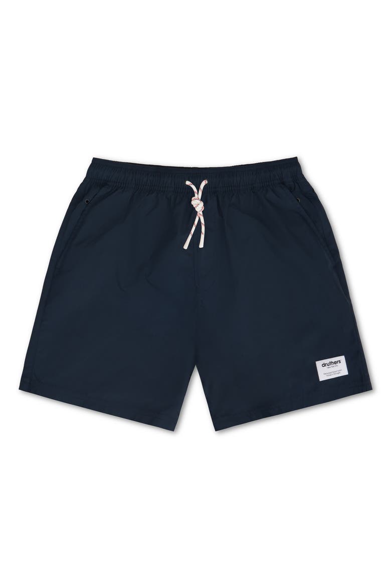 Italian Recycled Nylon Swim Trunk, Main, color, Navy