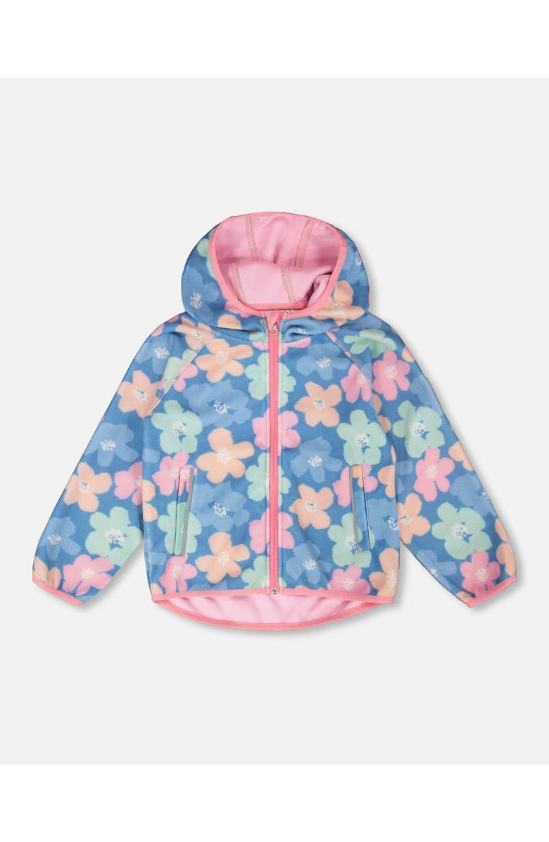 Deux par Deux Softshell Flower Jacket, Main, color, Blue Floral Print
