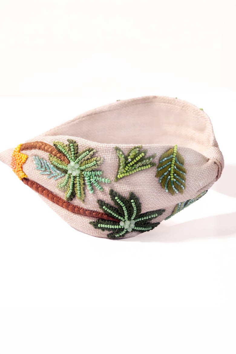 Palm Retreat Headband, Alternate, color, Beige